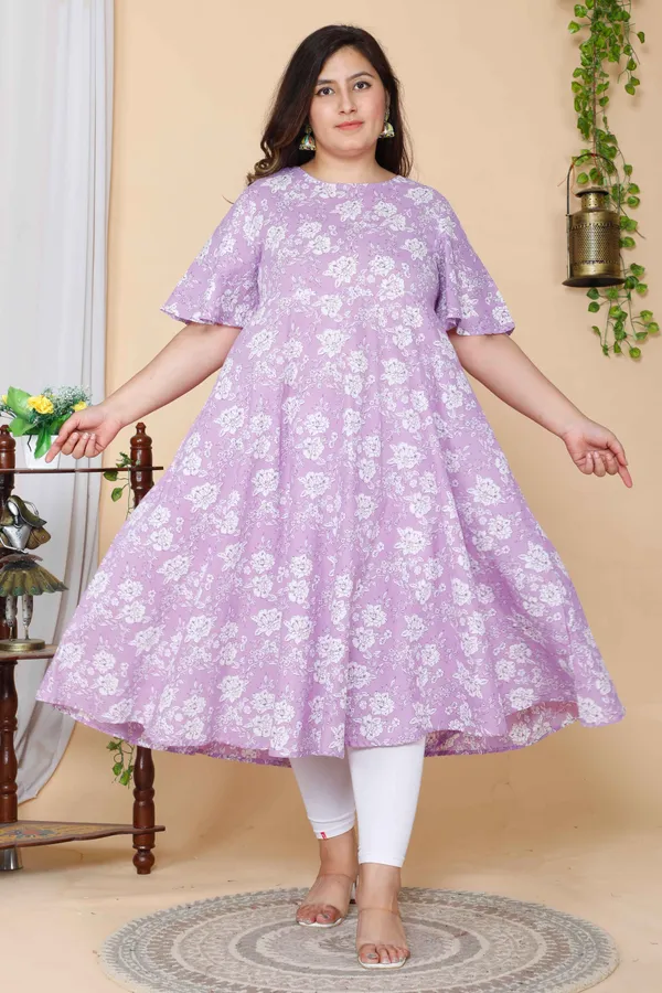 Women's_Plus_Size_Lavender_Floral_Flared_Sleeves_Anarkali_Kurta_-_Doriyan