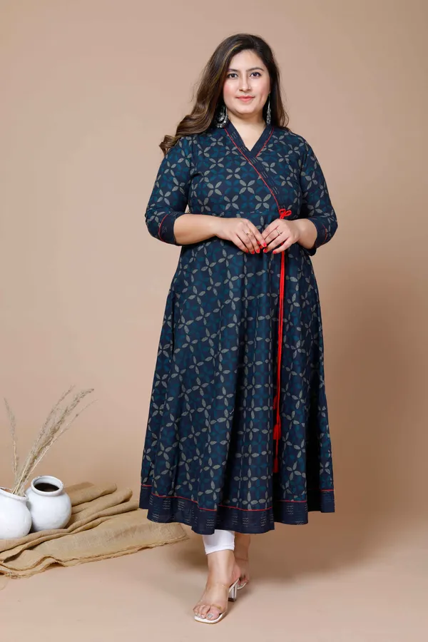 Women's_Plus_Size_Navy_Blue_Printed_Angrakha_Kurta_-_Doriyan