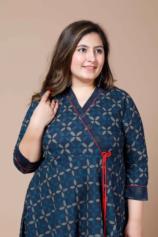 Women's_Plus_Size_Navy_Blue_Printed_Angrakha_Kurta_-_Doriyan