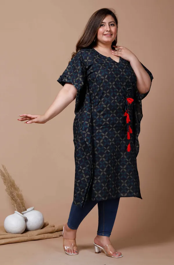 Women's_Plus_Size_Navy_Blue_Printed_Flared_Sleeves_Kaftan_-_Doriyan