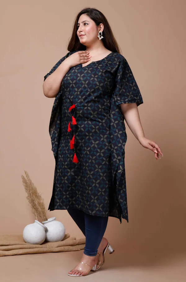 Women's_Plus_Size_Navy_Blue_Printed_Flared_Sleeves_Kaftan_-_Doriyan