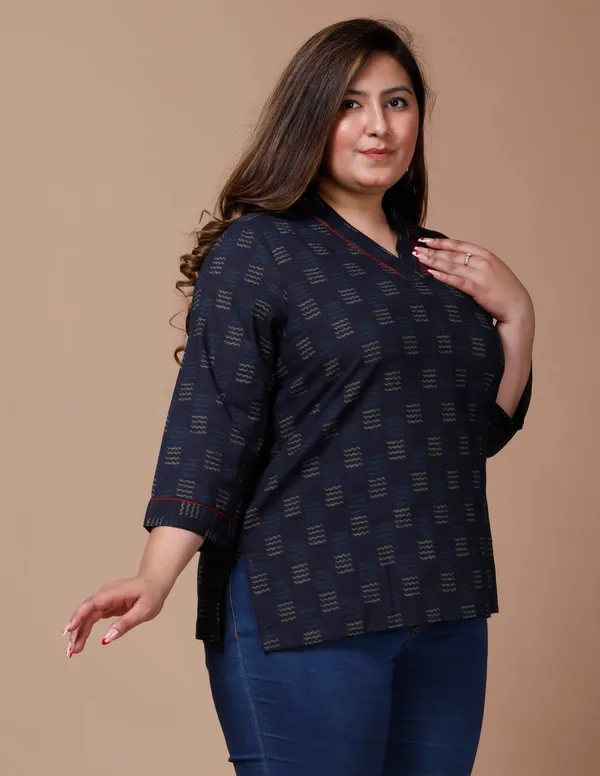 Women's_Plus_Size_Blue_Printed_Indigo_Top-_Doriyan