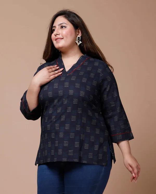 Women's_Plus_Size_Blue_Printed_Indigo_Top-_Doriyan