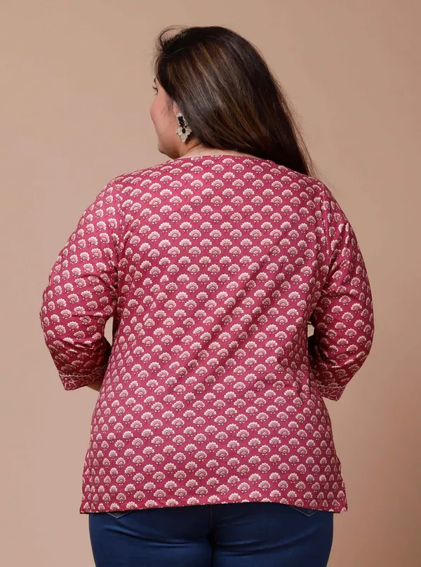 Women's_Plus_Size_Pink_Floral_Printed_Cotton_Top-_Doriyan