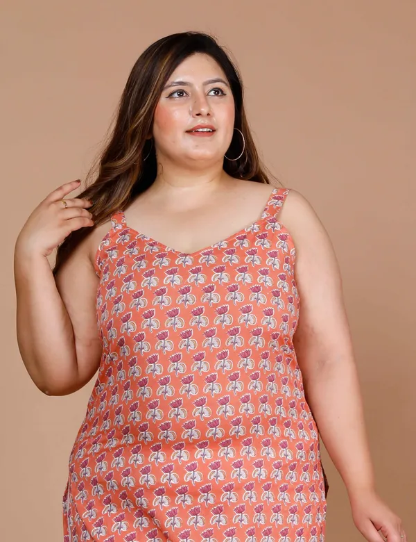 Women's_Peach_Plus_Size_Peach-Coloured_Floral_Printed_Straight_Kurta_-_Doriyan