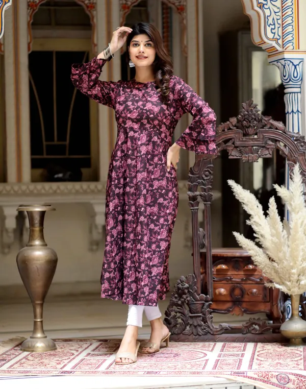 Women's_Maroon_Floral_Bell_Sleeves_Anarkali_Kurta_-_Doriyan