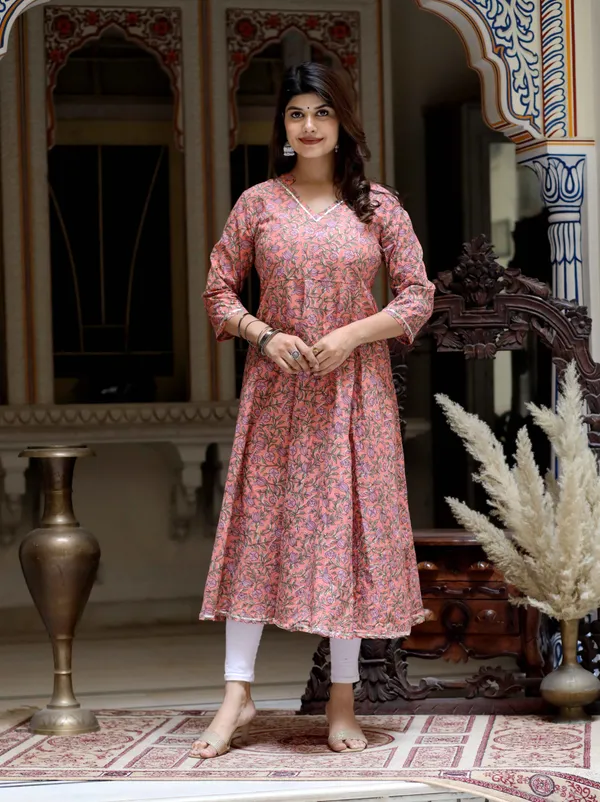 Women's_Orange_Cotton_Floral_Printed_Anarkali_Kurta_-_Doriyan