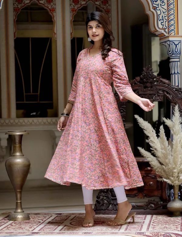 Women's_Orange_Cotton_Floral_Printed_Anarkali_Kurta_-_Doriyan