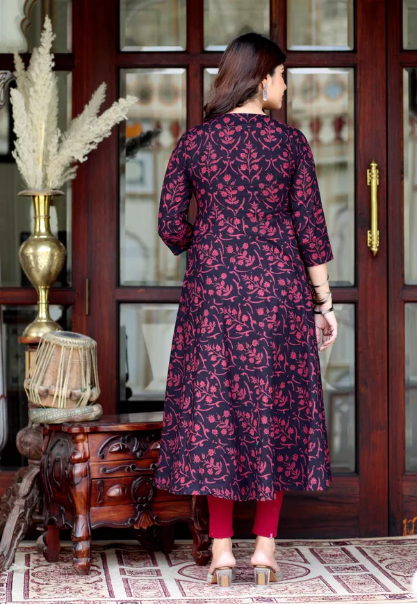 Women's_Maroon_Pure_Cotton_Floral_Print_Anarkali_Kurta_-_Doriyan
