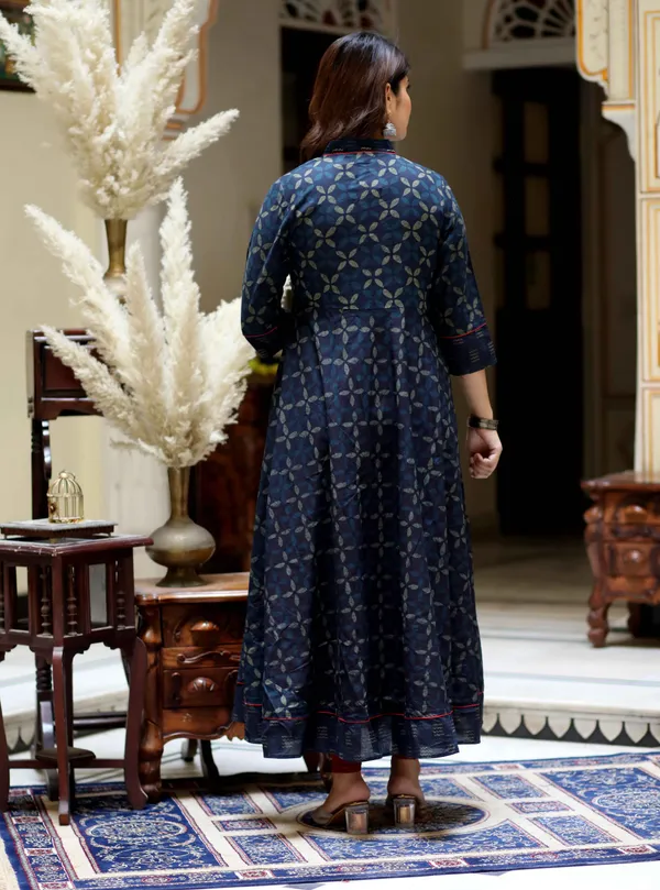 Women's_Blue_Abstract_Print_Ankle_Length_Angrakha_Style_Kurta_-_Doriyan