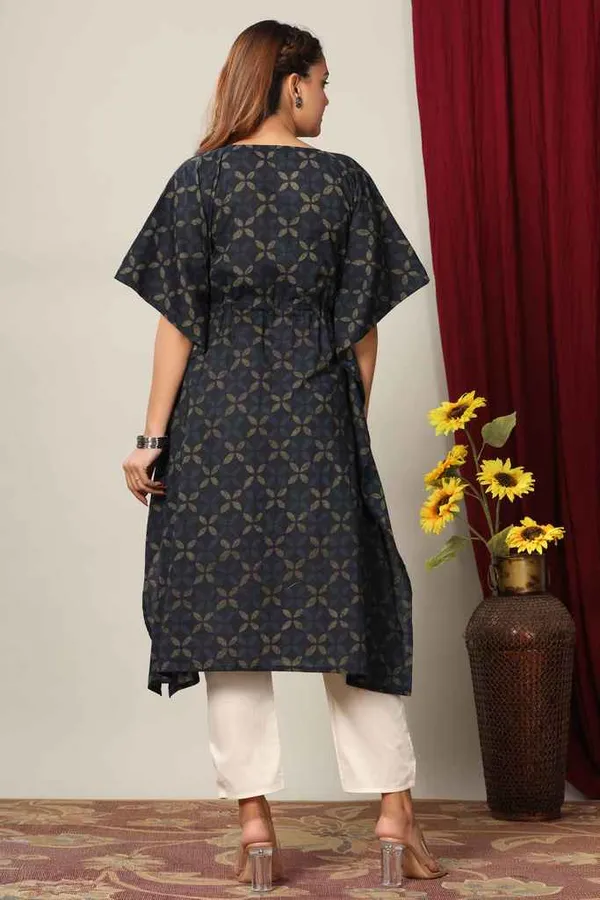 Women's_Blue_Floral_Printed_Cotton_Kaftan_Kurta_-_Doriyan