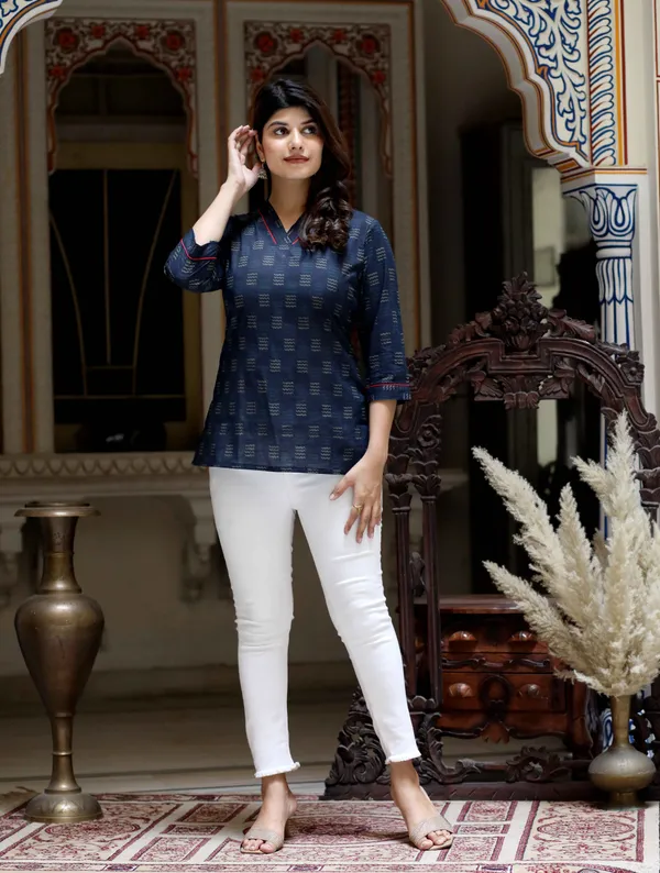 Women's_Blue_Printed_Indigo_Top-_Doriyan