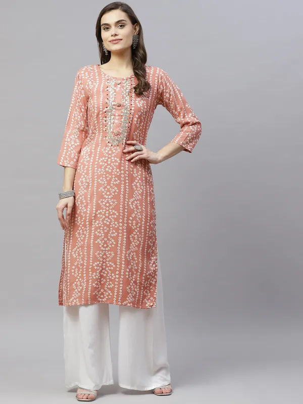 Women's_Printed_&_Embroidered_Straight_Rayon_Peach_Kurti_-_Doriyan