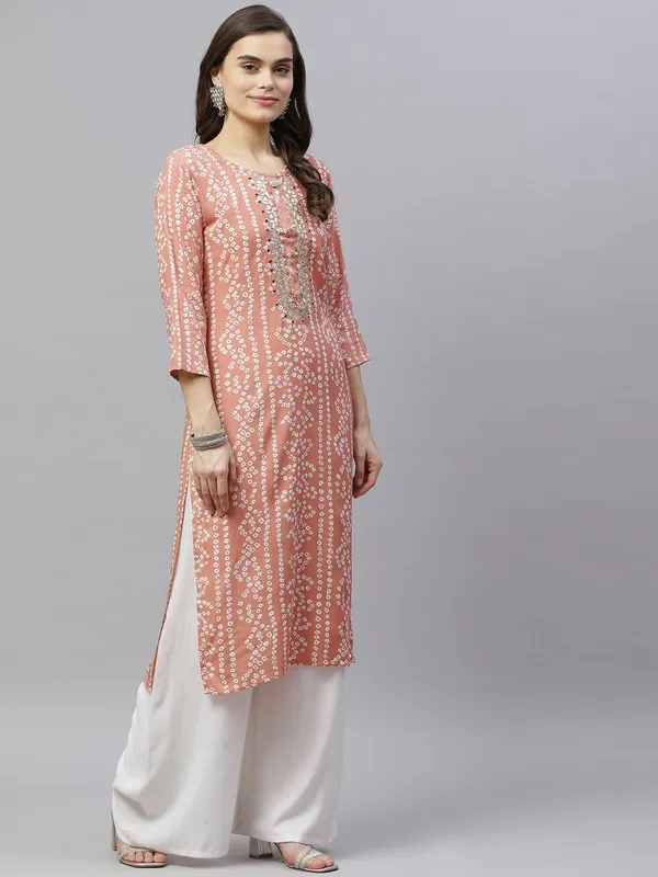 Women's_Printed_&_Embroidered_Straight_Rayon_Peach_Kurti_-_Doriyan
