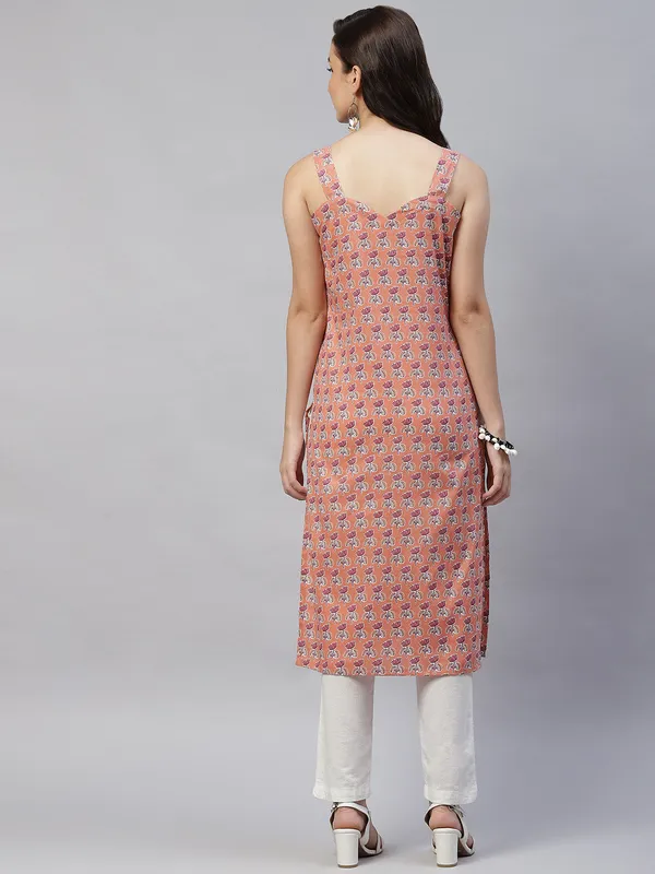 Women's_Peach-Coloured_Floral_Printed_Kurta_-_Doriyan