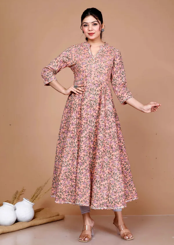 Women's_Orange_Cotton_Floral_Printed_Anarkali_Kurta_For_-_Doriyan