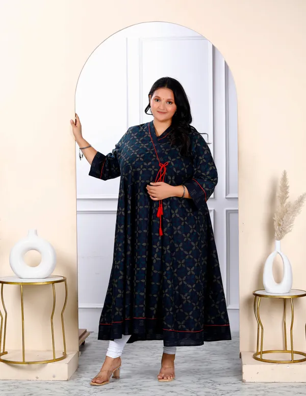 Women's_Plus_Size_Navy_Blue_Abstract_Printed_Angrakha_Style_Anarkali_KurtaÃ‚_-_Doriyan