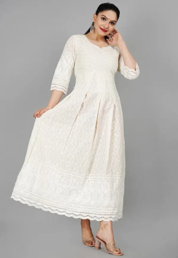 Women's_Floral_Embroidered_Thread_Work_Cream_Chikankari_Anarkali_Kurta_With_Cotton_Dupatta_-_Doriyan