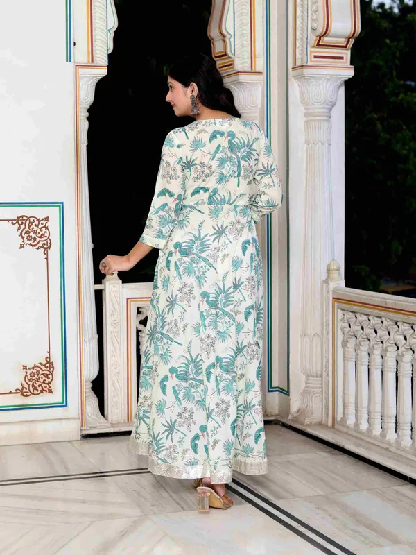 Women's_Light_Green_Birds_And_Leaf_Floral_Printed_Anarkali_Kurta_And_Dupatta_Set_-_Doriyan