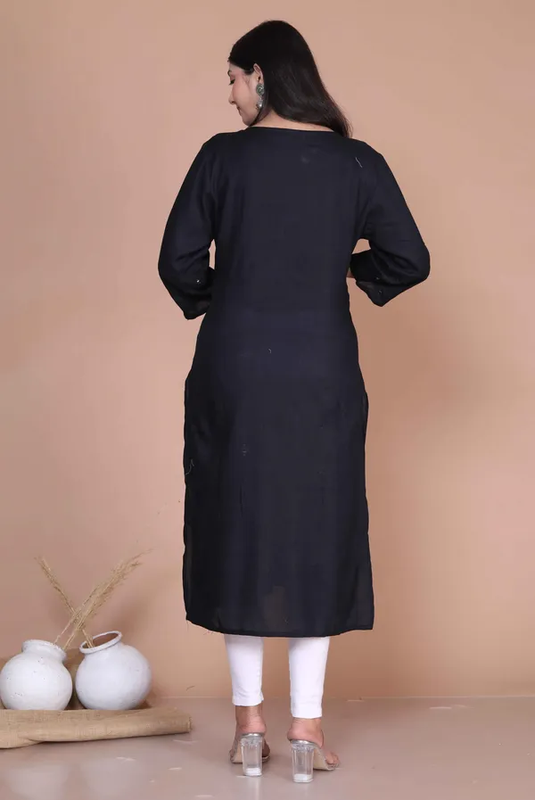 Women's_Black_Embroidered_And_Mirror_Work_Pakistani_Straight_Kurti_-_Doriyan