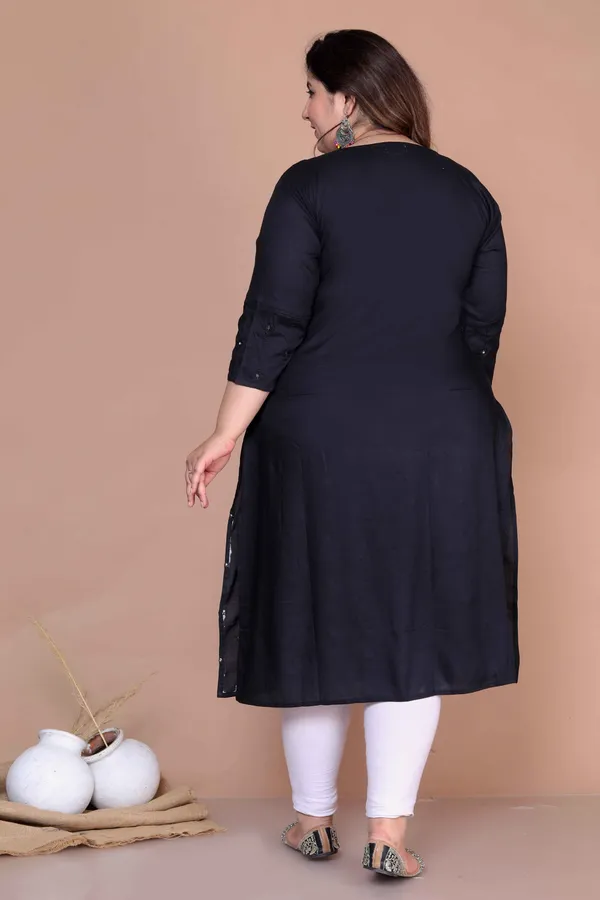 Women's_Plus_Size_Black_Mirror_Work_Embroidered_Pakistani_Straight_Kurti_-_Doriyan