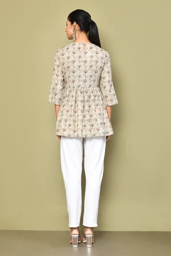 Women's_Printed_Short_Beige_Tunic_-_Doriyan