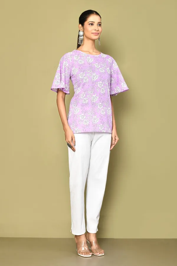 Women's_Lavender-Coloured_Bell_Sleeve_Floral_Print_Tunic_-_Doriyan