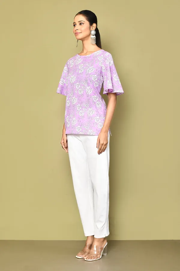 Women's_Lavender-Coloured_Bell_Sleeve_Floral_Print_Tunic_-_Doriyan