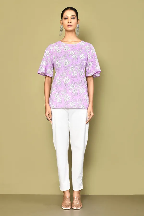 Women's_Lavender-Coloured_Bell_Sleeve_Floral_Print_Tunic_-_Doriyan