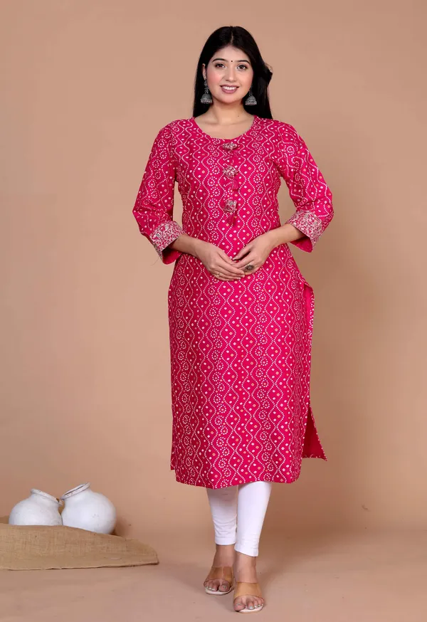 Women's_Pink_Bandhani_Printed_Embroidered_Straight_Kurti_-_Doriyan