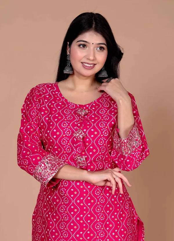 Women's_Pink_Bandhani_Printed_Embroidered_Straight_Kurti_-_Doriyan
