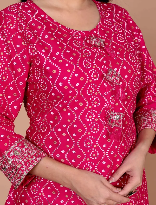 Women's_Pink_Bandhani_Printed_Embroidered_Straight_Kurti_-_Doriyan