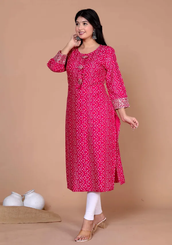 Women's_Pink_Bandhani_Printed_Embroidered_Straight_Kurti_-_Doriyan
