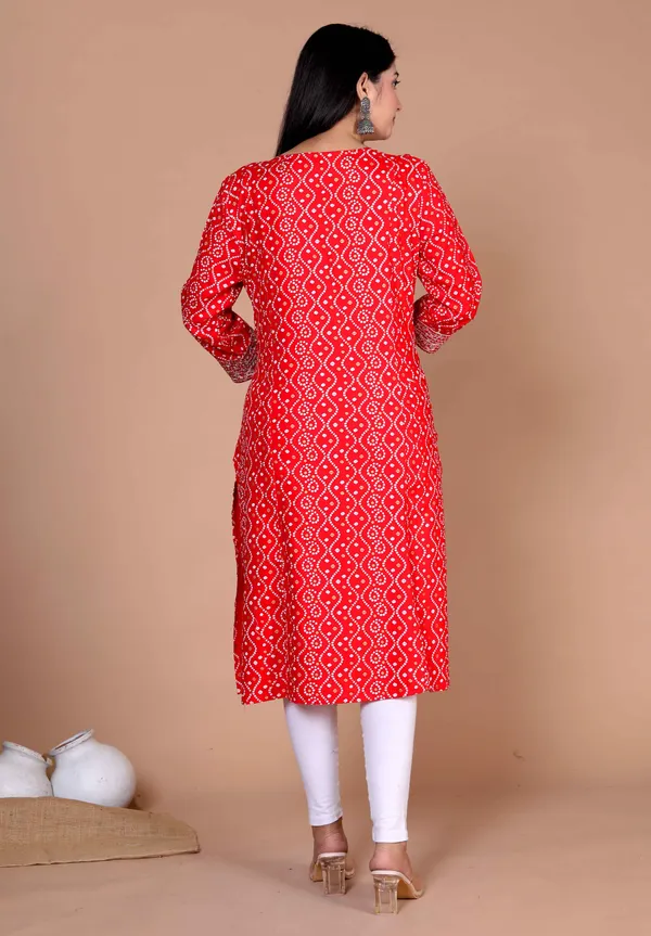 Women's_Festive_Wear_Red_Bandhani_Printed_Straight_Kurti_-_Doriyan