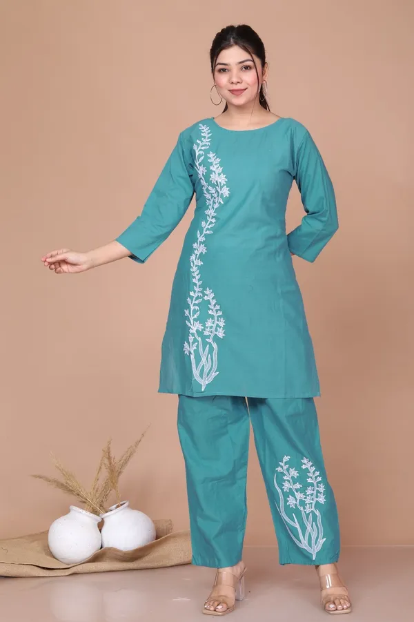 Women'S_Green_Printed_Cotton_Co-Ord_Set_-_Doriyan