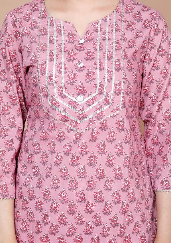 Women'S_Pink_Cotton_Floral_Print_Straight_Kurta_And_Palazzo_Set_-_Doriyan