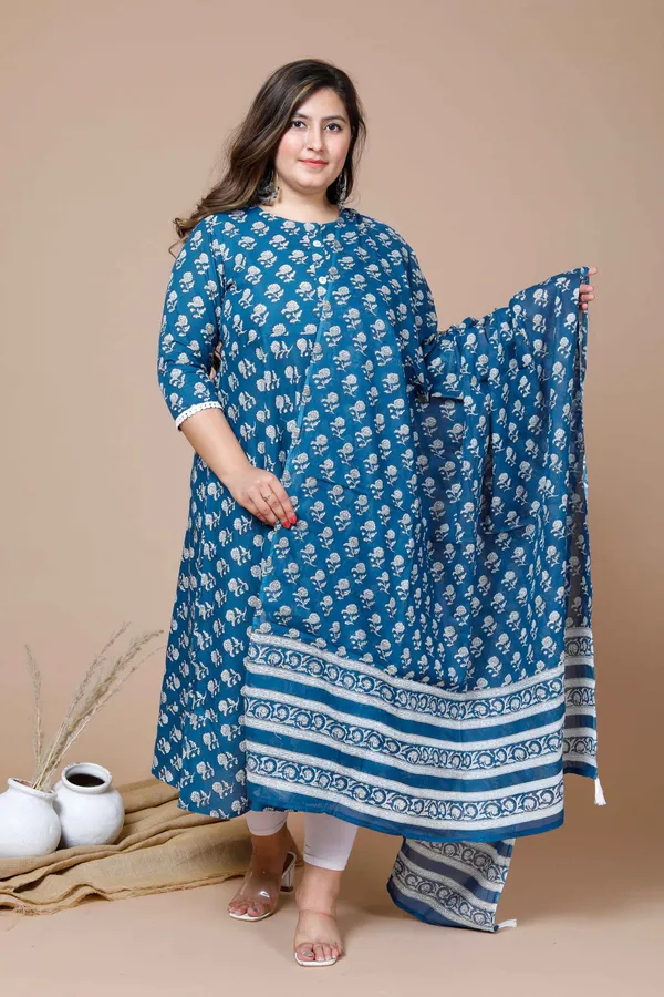 Women's_Plus_Size_Blue_Printed_Anarkali_Kurta_With_Dupatta_-_Doriyan