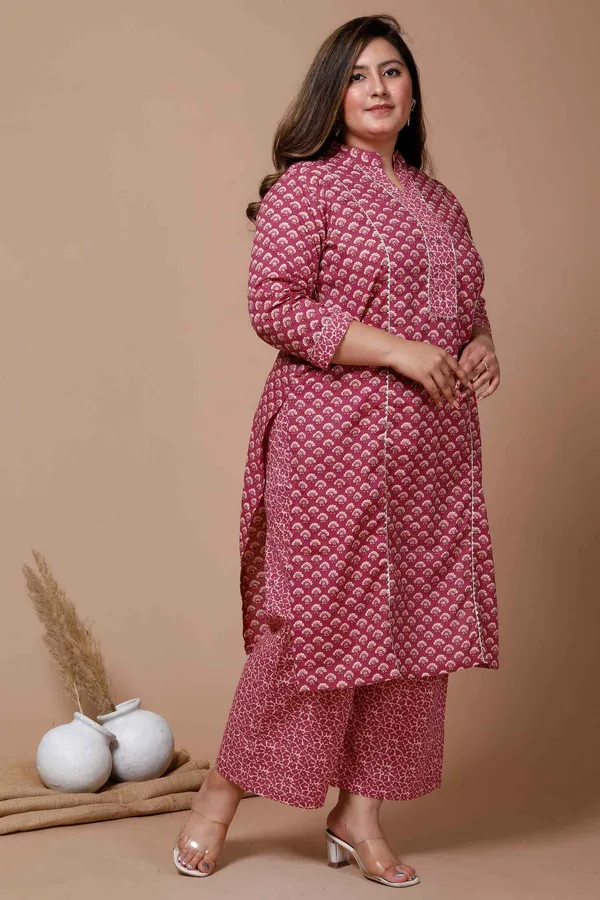 Women'S_Pink_Plus_Size_Floral_Printed_Pure_Cotton_Kurta_With_Palazzo_-_Doriyan