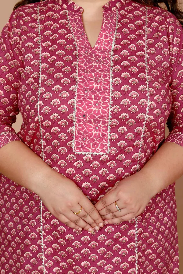 Women'S_Pink_Plus_Size_Floral_Printed_Pure_Cotton_Kurta_With_Palazzo_-_Doriyan