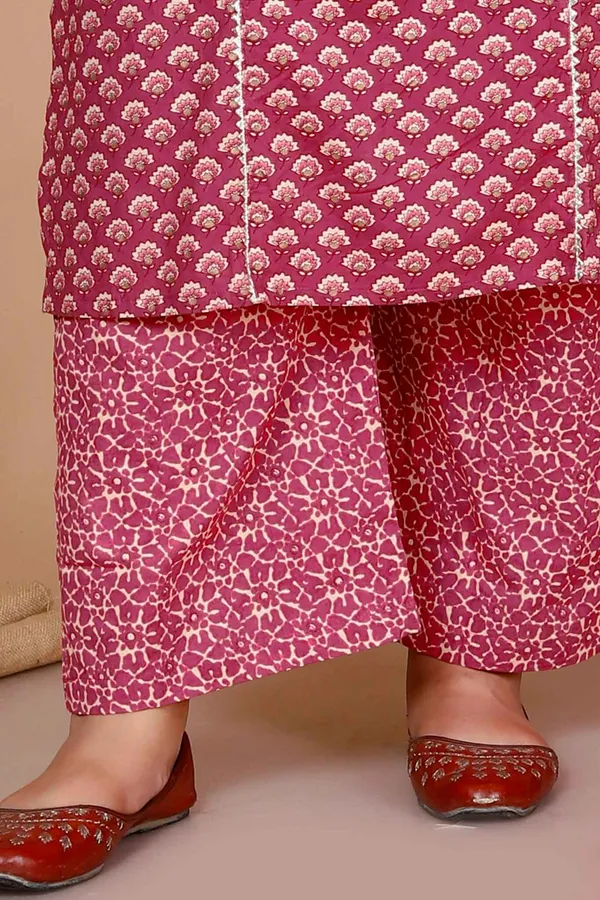 Women'S_Pink_Plus_Size_Floral_Printed_Pure_Cotton_Kurta_With_Palazzo_-_Doriyan