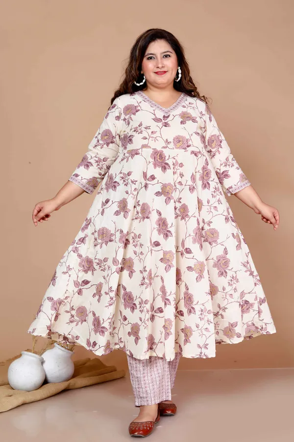 Women'S_Plus_Size_Pink_Floral_Printed_Kurta_With_Palazzo_-_Doriyan