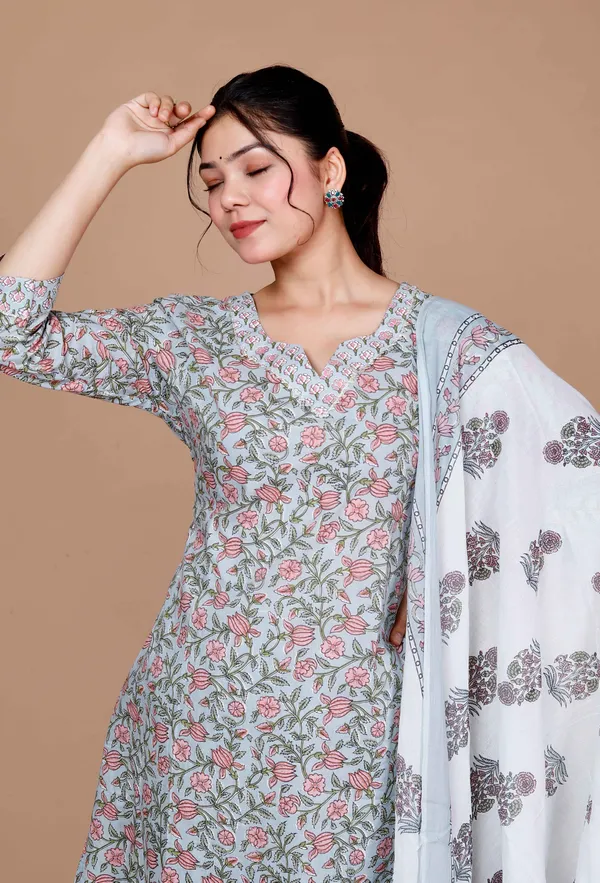 Women'S_Blue_Gota_Patti_Cotton_Kurta_With_Palazzo_And_Dupatta_Set_-_Doriyan