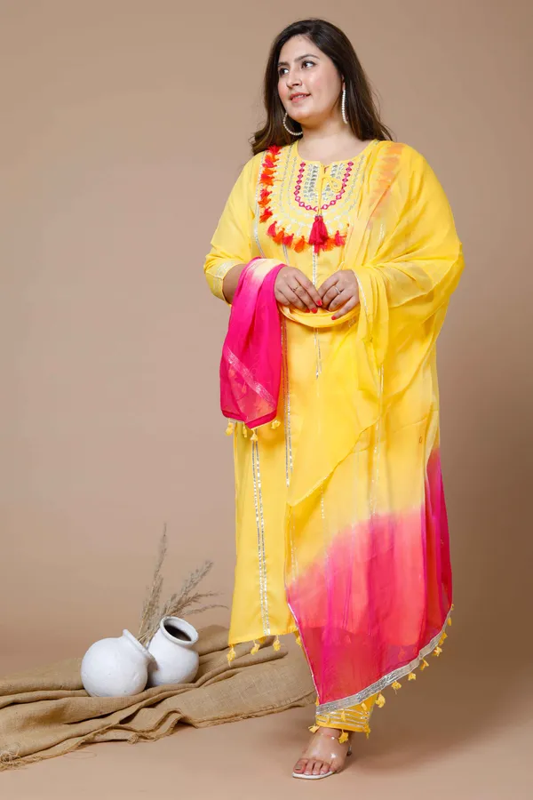 Women's_Plus_Size_Yellow_Embroidered_Straight_Kurta_And_Palazzo_With_Dupatta_Set_-_Doriyan