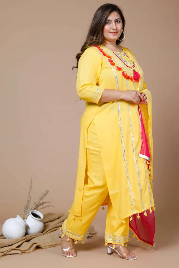 Women's_Plus_Size_Yellow_Embroidered_Straight_Kurta_And_Palazzo_With_Dupatta_Set_-_Doriyan