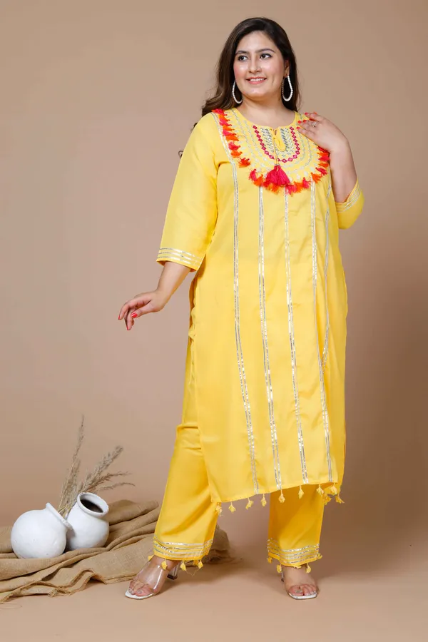 Women's_Plus_Size_Yellow_Embroidered_Straight_Kurta_And_Palazzo_With_Dupatta_Set_-_Doriyan