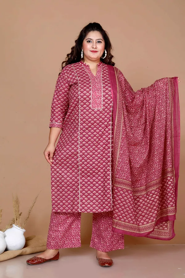 Women'S_Plus_Size_Pink_Straight_Floral_Printed_Kurta_&_Palazzo_With_Dupatta_Set_-_Doriyan
