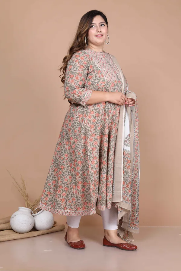 Women's_Partywear_Brown_Floral_Printed_Gota_Work_Long_Anarkali_With_Dupatta_Set_-_Doriyan