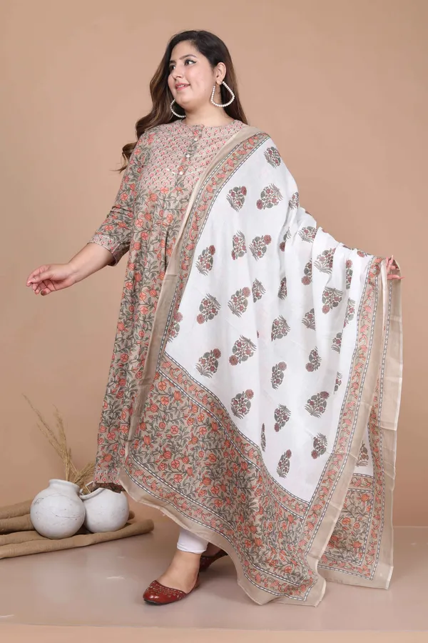 Women's_Partywear_Brown_Floral_Printed_Gota_Work_Long_Anarkali_With_Dupatta_Set_-_Doriyan