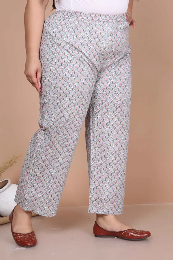 Women's_Plus_Size_Blue_Floral_Printed_Gota_Patti_Cotton_Kurta_With_Palazzo_And_Dupatta_Set_-_Doriyan