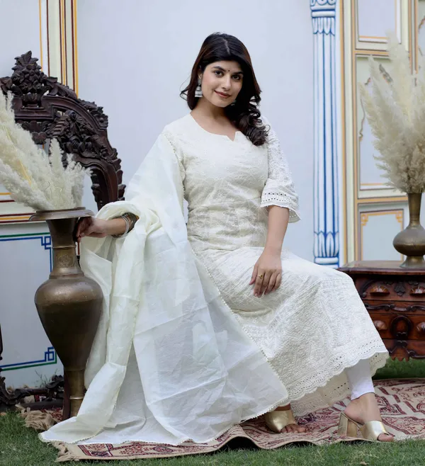Women's_Beige_Embroidered_Chikankari_Kurta_&_Dupatta_-_Doriyan